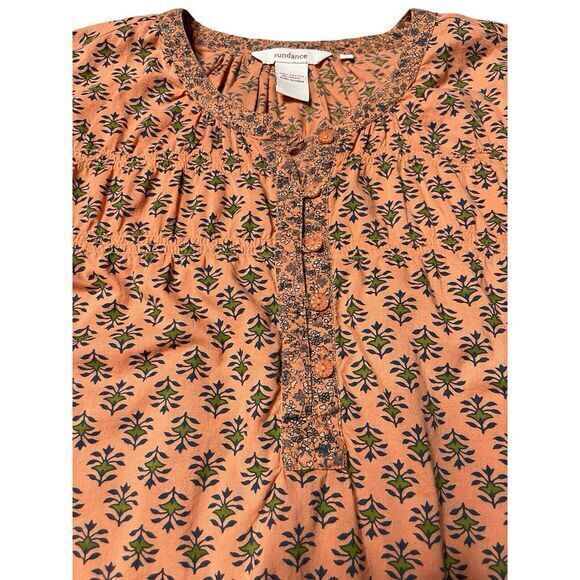 Sundance Peasant Top Womens M Long Sleeve 3/4 Button Front Boho Cottagecore Fall - Picture 8 of 12